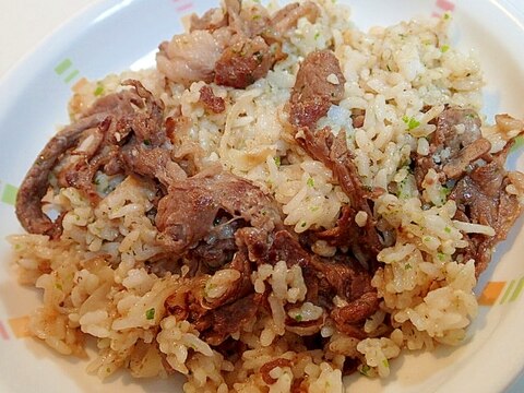 牛肉と玉ねぎと豆腐のチャーハン♪